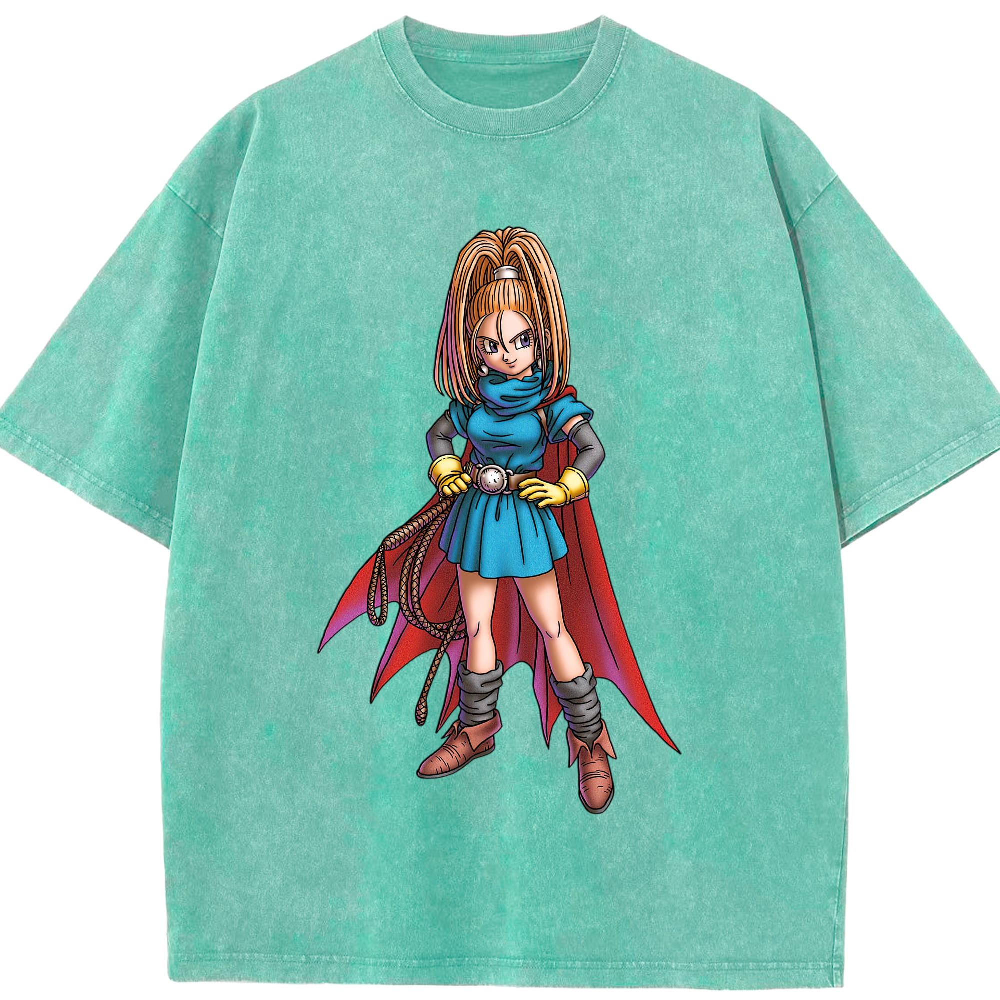 （画像用） ドラゴンクエスト Doragon Kuesuto Dragon Quest 綿100% ヴィンテージ風 半袖Tシャツ（フロントプリント）